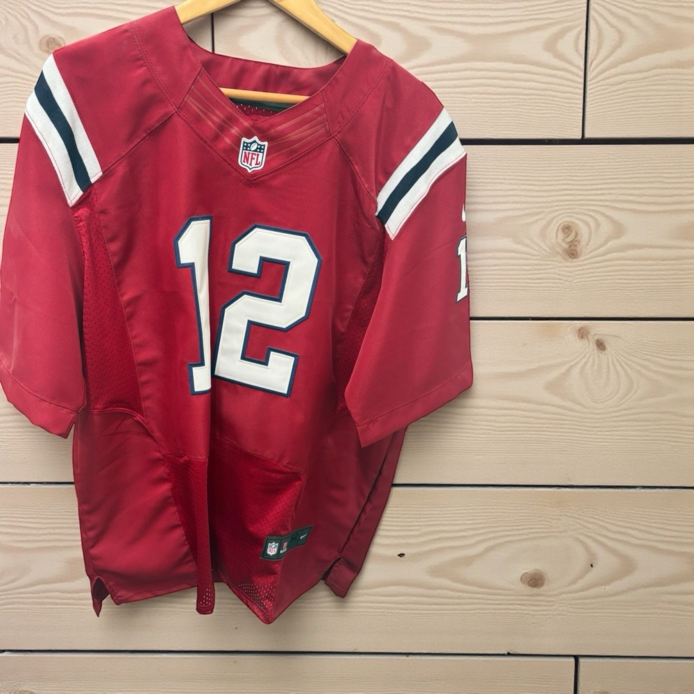 Men's Tom Brady Nike New England Patriots Red Jersey 52 Football Stitched Sewn